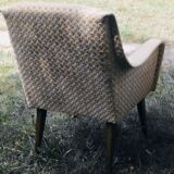 Pair of vintage armchairs 1950 armrests in wave