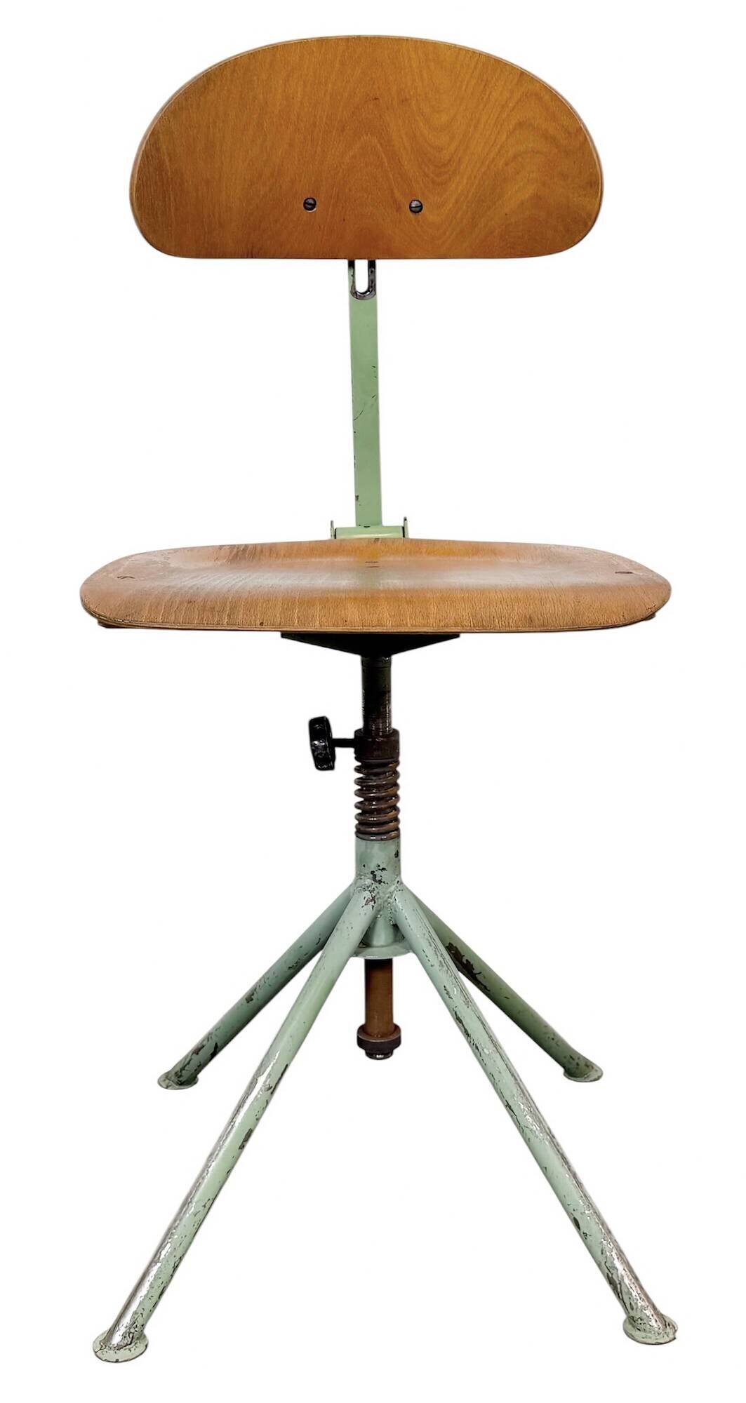 Chaise d'atelier industrielle verte, années 1950