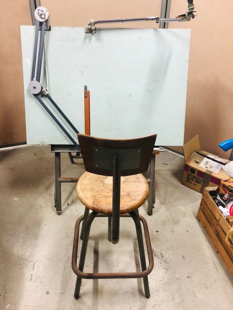 Old architect table of the brand Unic