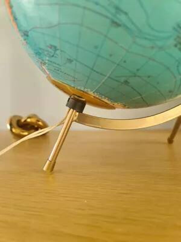 Globe lumineux Taride 1960- mappemonde en verre