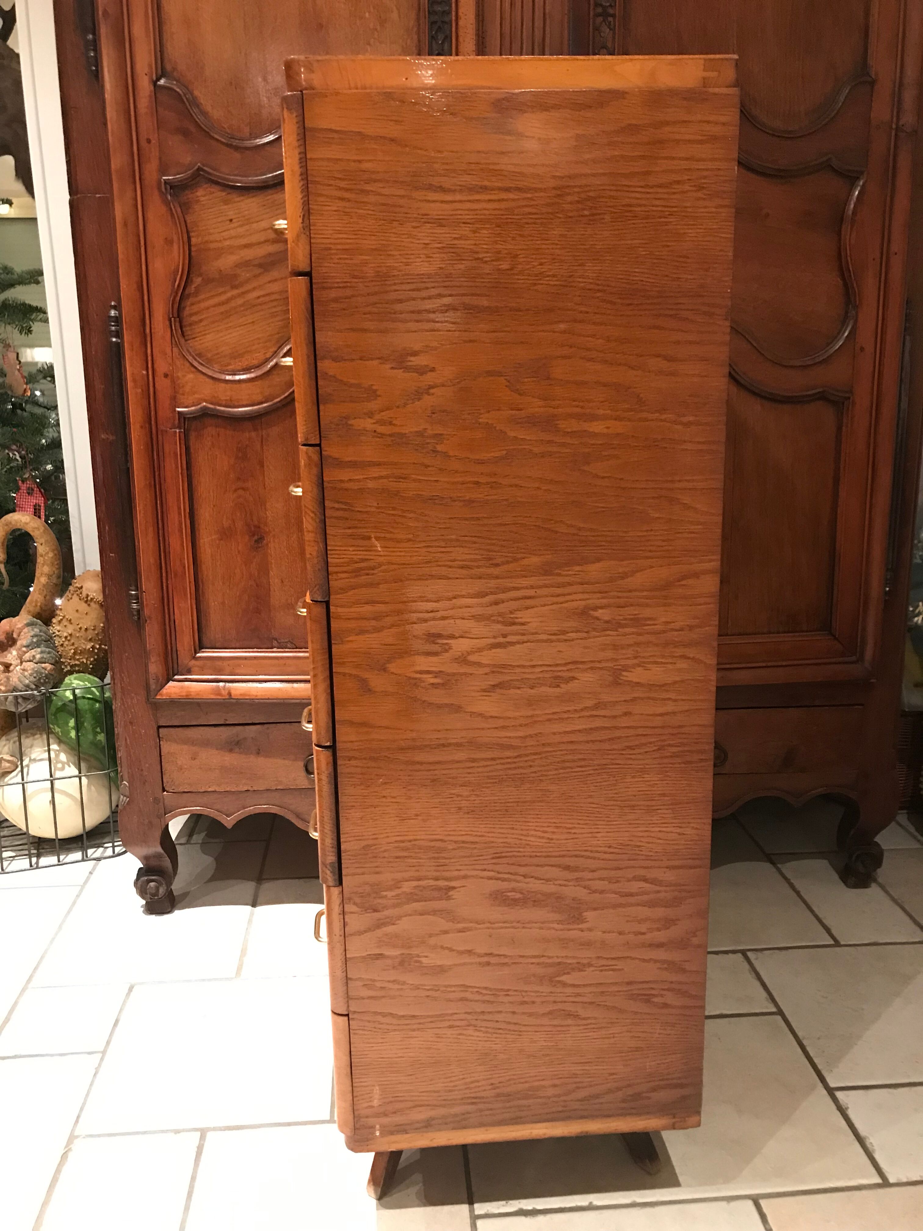Semainier chiffonnier vintage chêne 1970
