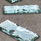 Beveled mirror glass - knife holders, bottle coasters