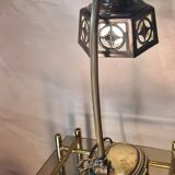 polished coppery brass art deco desk lamp numbered 3kg