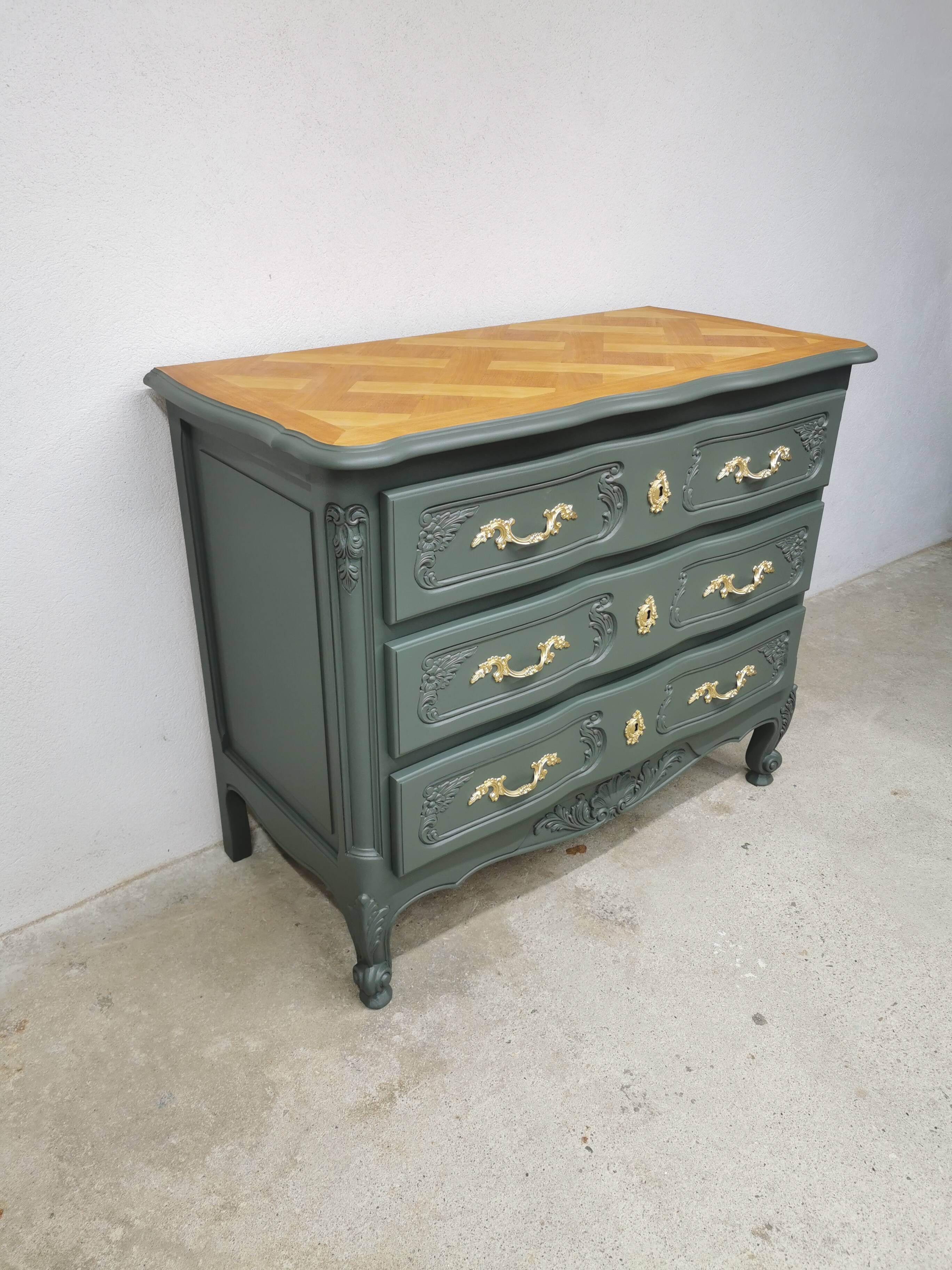 Vintage cherry wood commode refurbished
