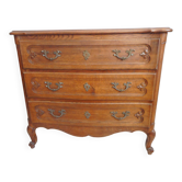 3-drawer wooden chest of drawers