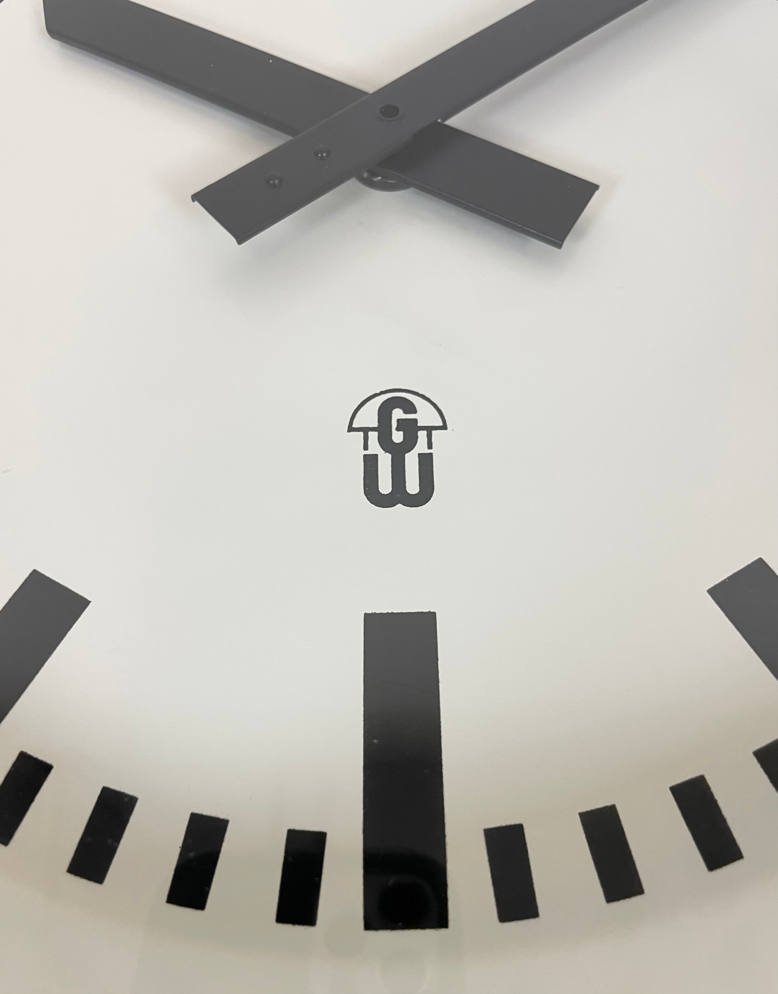 Grey Industrial East German Wall Clock from GW, 1960s