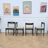 6 green Scandinavian chairs