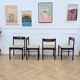 6 green Scandinavian chairs