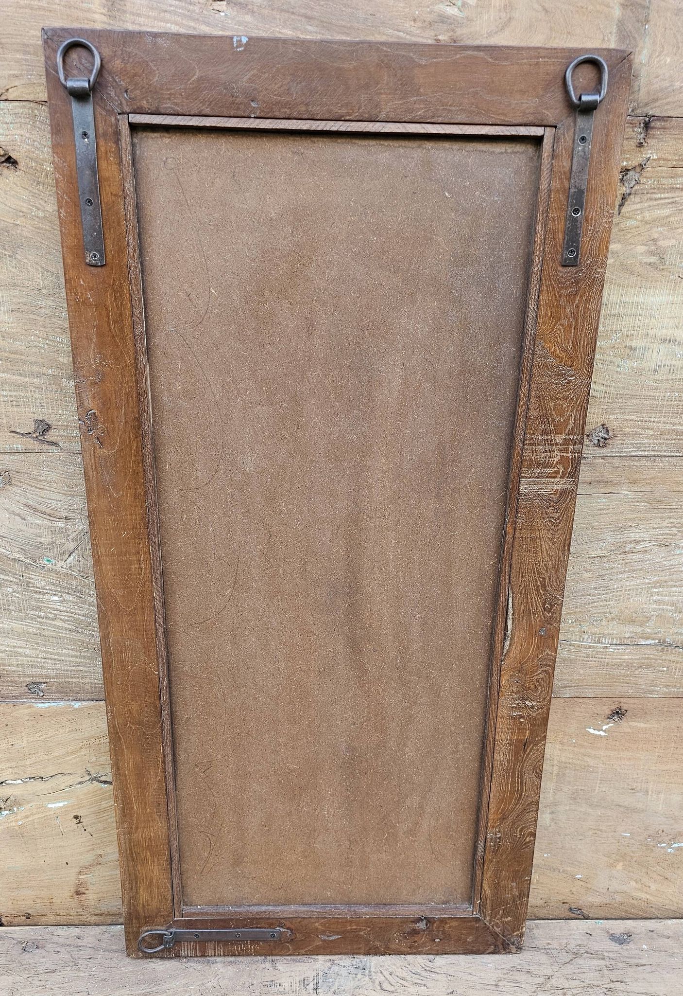 Antique Art Deco mirror in Burmese teak.