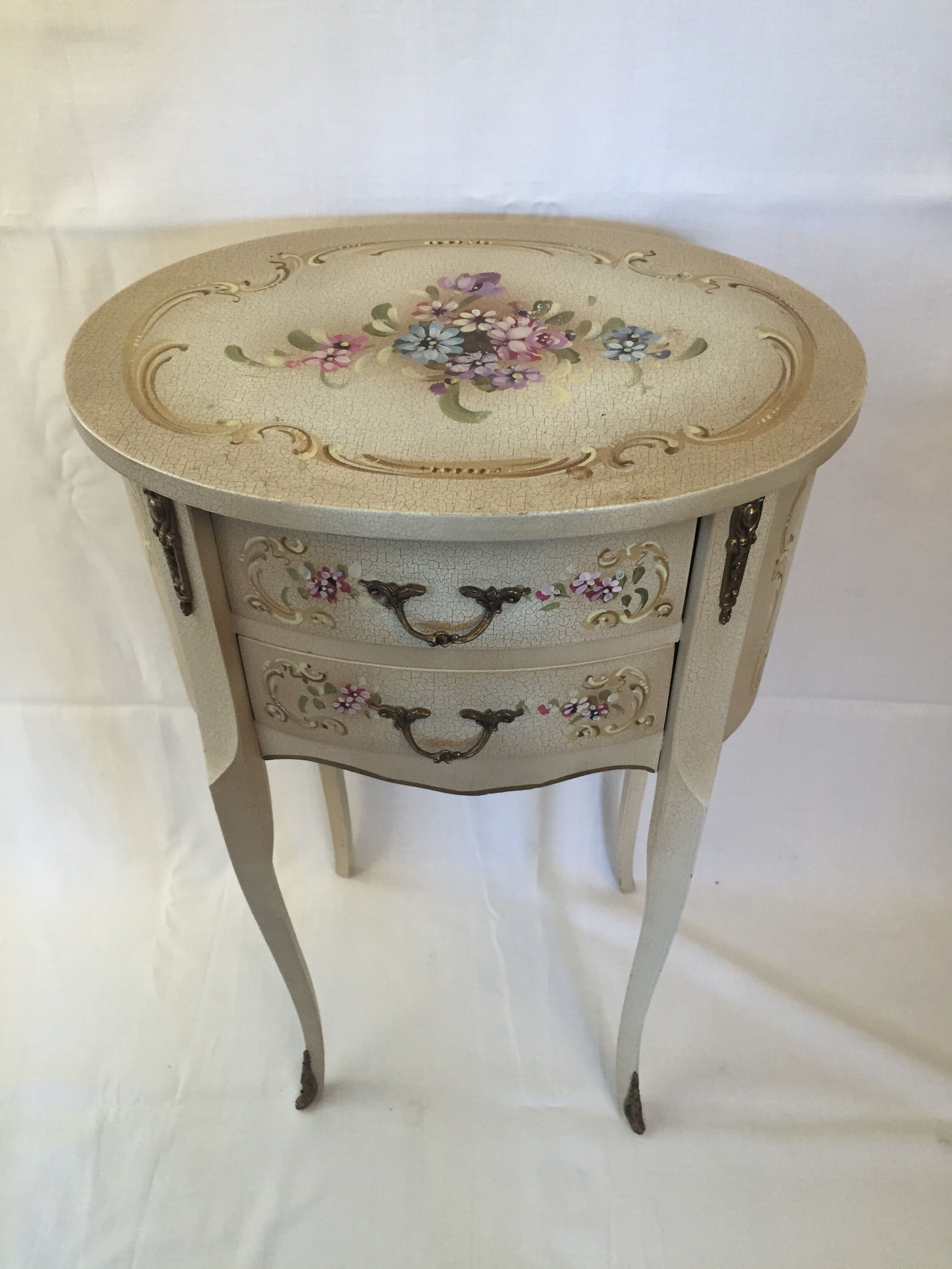 Pair of painted Louis XV style bedside table