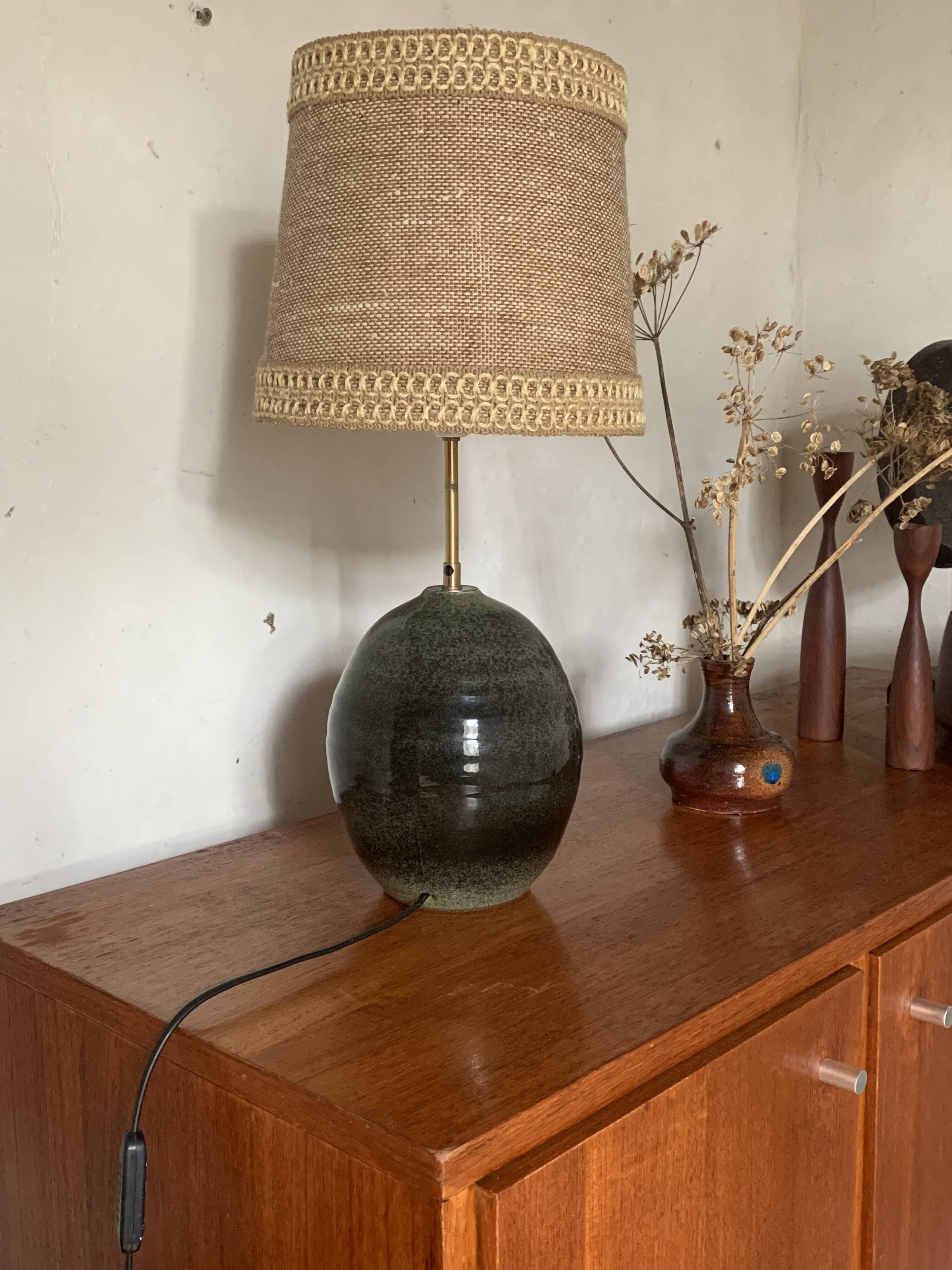Vintage ceramic table lamp signed