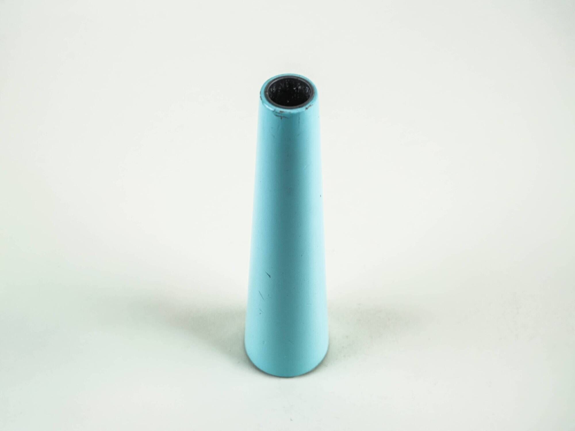 Wooden candlestick in blue, Danish design 1970s