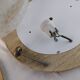 Pair of vintage Murano wall lights with exotic wood shelf.