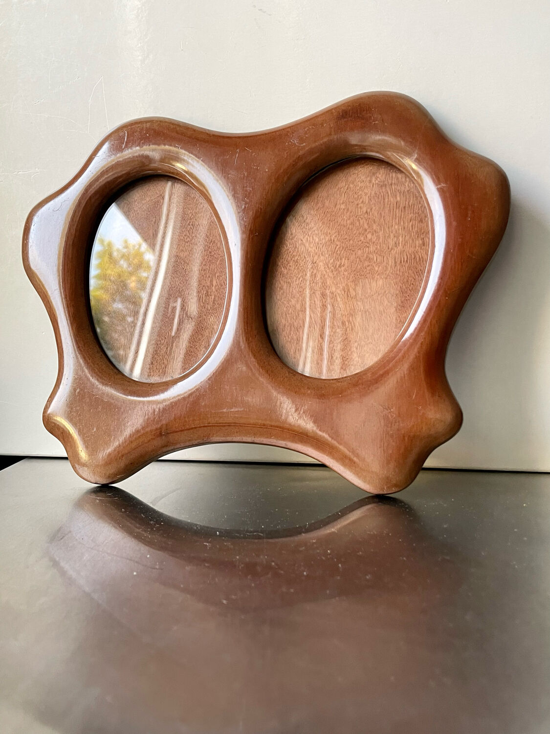 art nouveau  antique wooden double picture frame