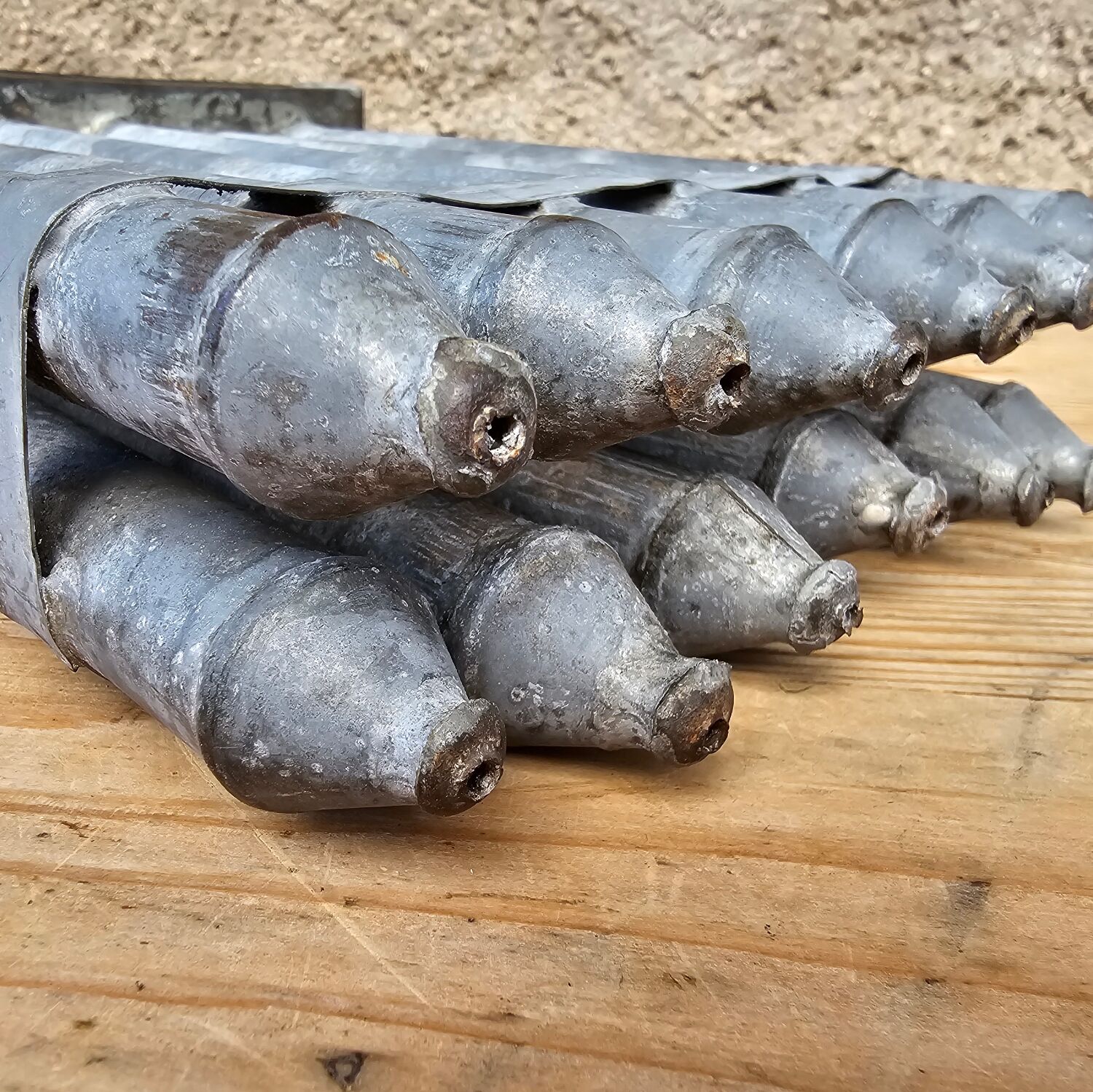 Old sheet metal candle mold