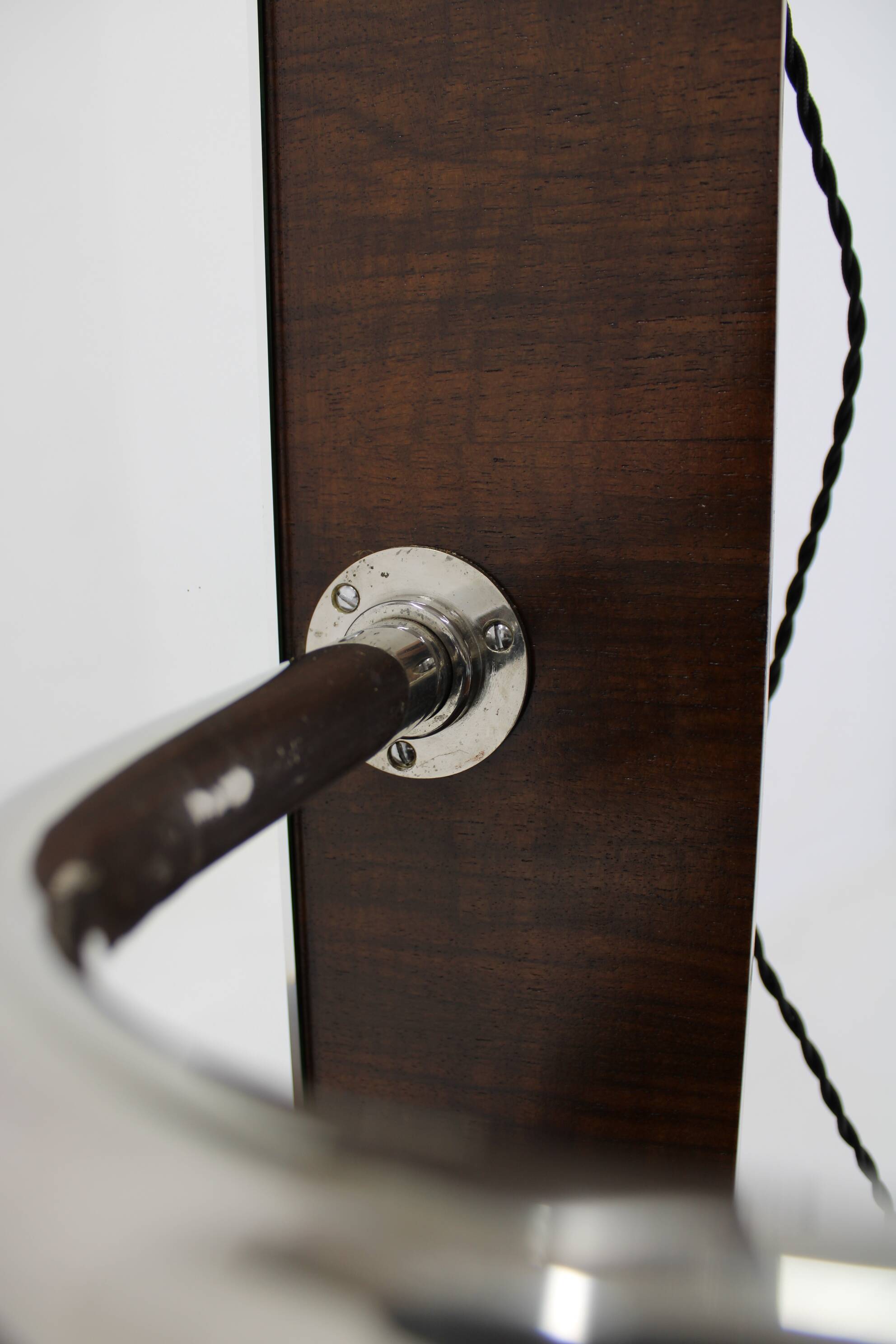 1930s art deco toilet cabinet with mirror in walnut, czechoslovakia