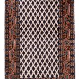 Tapis vintage indien Seraband fait main en laine – 56 x 89 cm – Années 1970