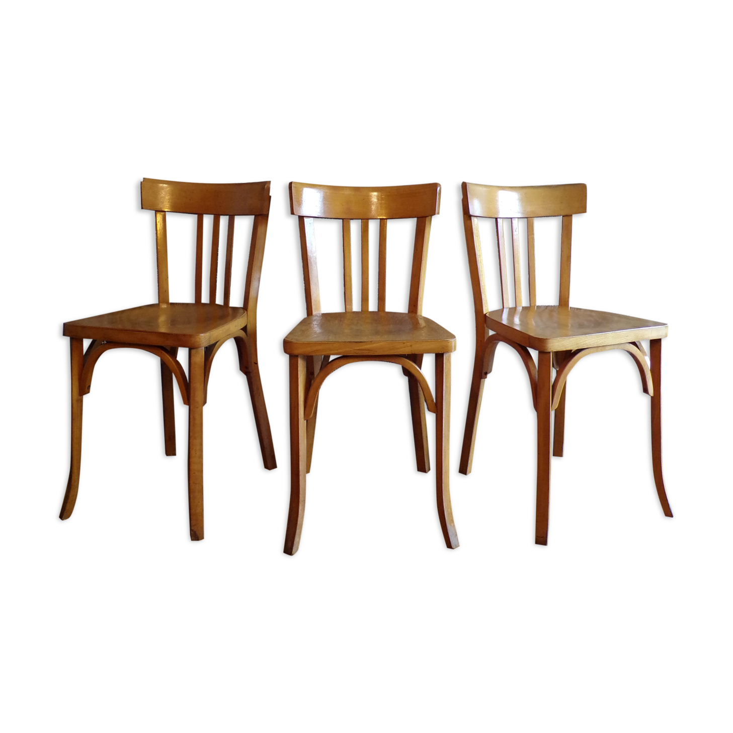 3 chaises de bistrot Baumann vintage