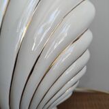 Ceramic and gold metal shell lamp base - vintage