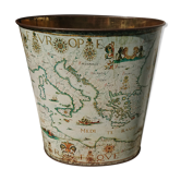 Corbeille à papier en tôle decor map