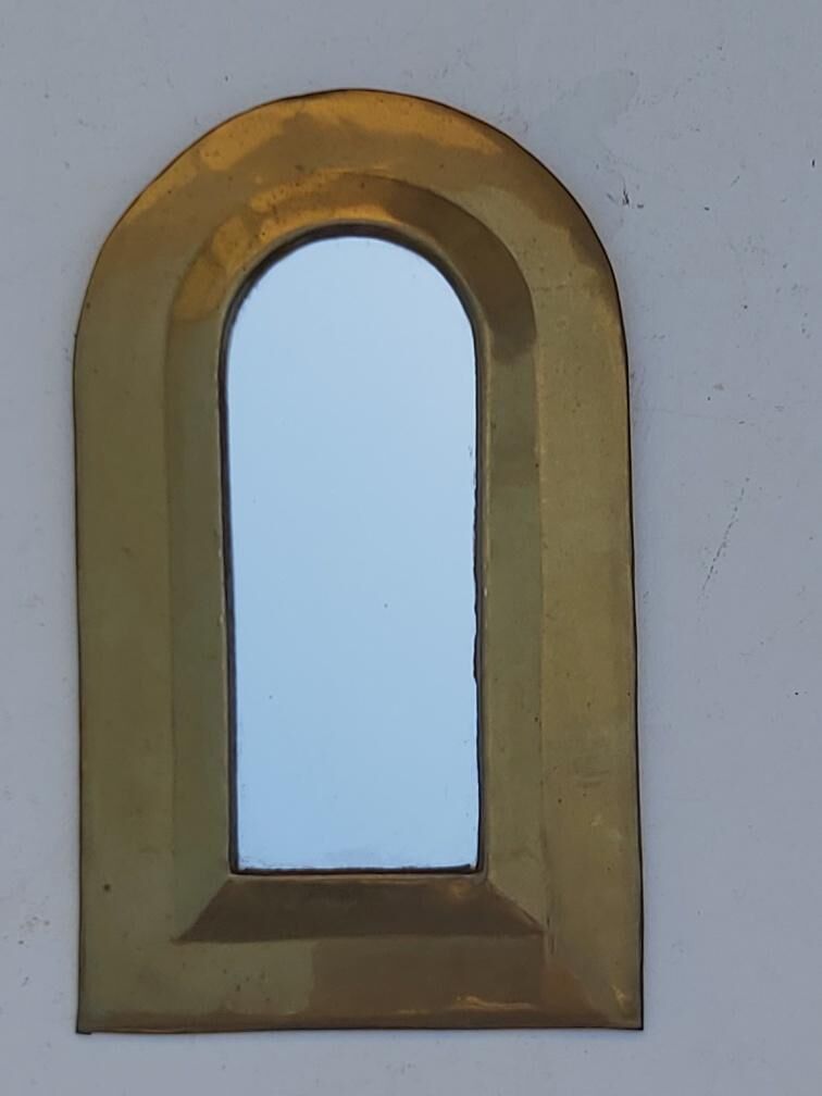 Set of 9 oriental brass mirrors