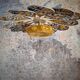 Pendant light, chandelier, rattan flower petals and vintage globe