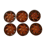 Set of 6 Vintage French Majolica Oyster Plates by St Clements France