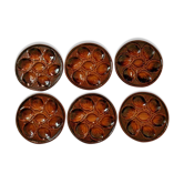 Ensemble de 6 assiettes à huîtres en majolique Français vintage par St Clements France