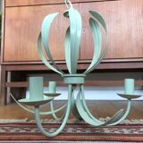 Green water metal chandelier