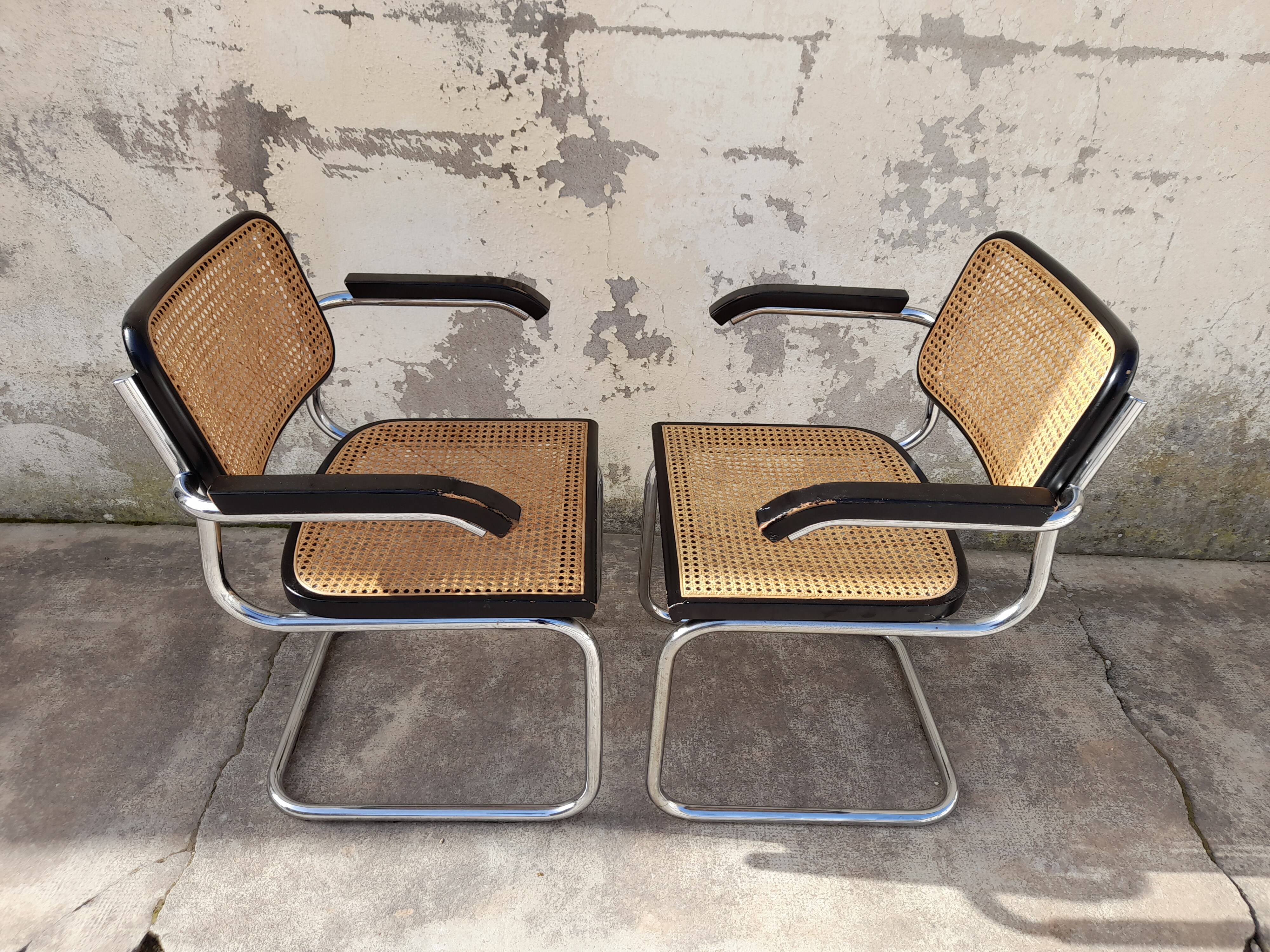 Paire de fauteuils B64 Cesca de Marcel Breuer
