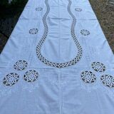 White old tablecloth and towels