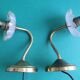 Pair of antique gold candlestick wall sconces