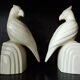 Pair of ceramic parrot bookends