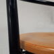 pair stool bar design vintage 1980 black metal wood