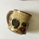 Set of 4 glazed ceramic coffee cups, circa 1970