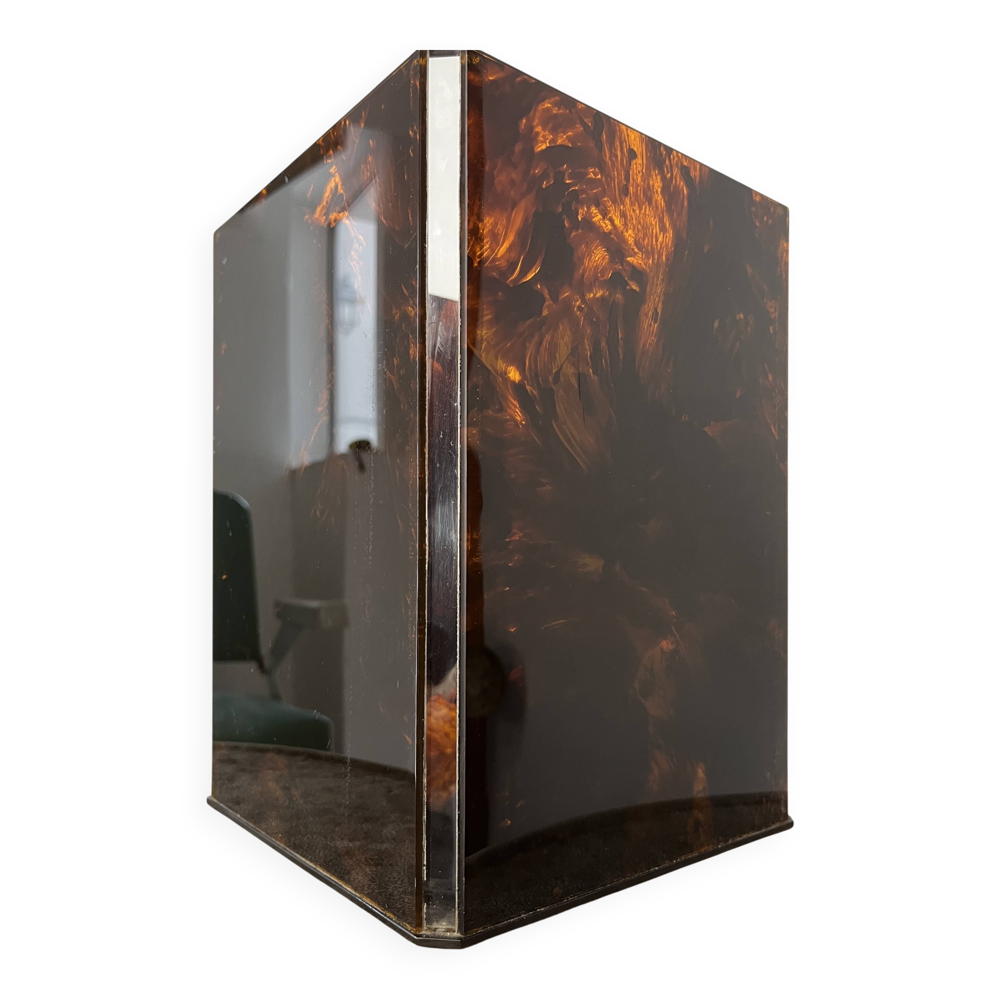 1970s design plexiglass wastepaper basket