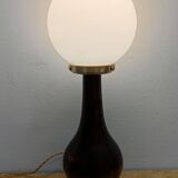 Art Deco lamp in wood and opaline glass