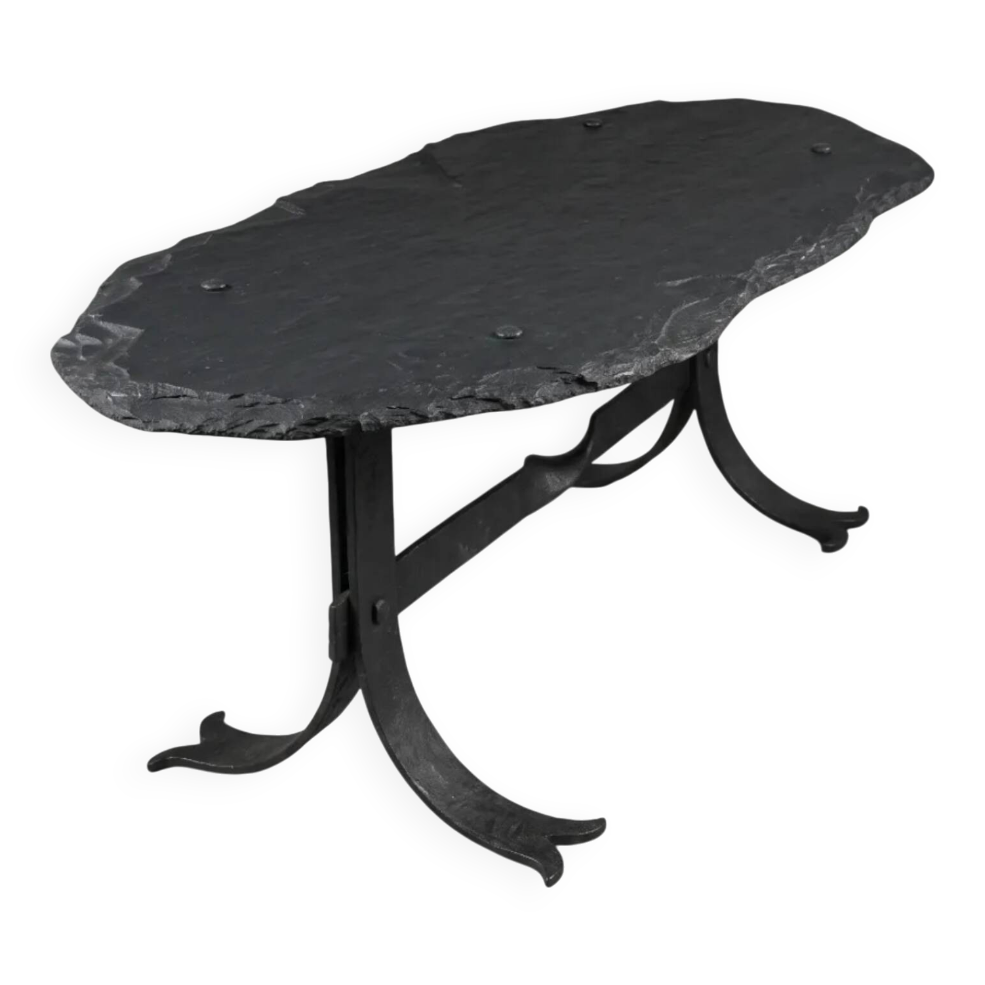 Coffee table with a stone top, France, circa 1960.