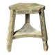 Antique distressed wabi sabi rustic patinated farmhouse workers stool 1900s