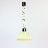 Suspension du milieu du siècle en opaline crème et laiton, années 1960