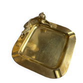 Solid brass leopard ashtray