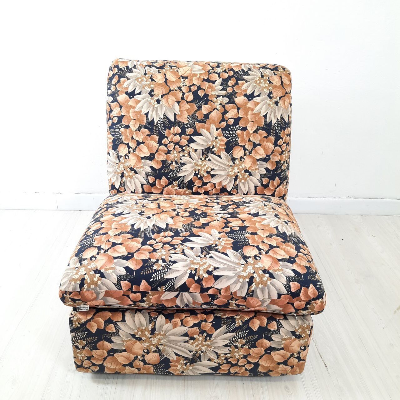 Modular sofa / Pair Armchairs - Fabric leaves - Vintage - Bonacina