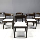 Vintage brutalist dining chairs, set of 6 - 1970s