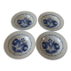 Set of 4 old hollow ceramic plates Saint Clement large blue flower