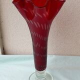 Red glass vase