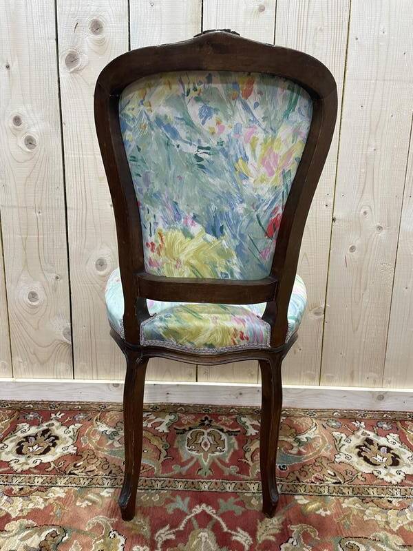 Suite de 6 chaises Louis Philippe à Rossi fleuri
