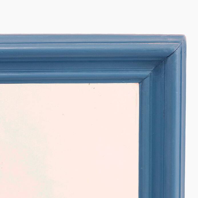 Vintage Mirror In Blue Wooden Frame, Spain, 1950s