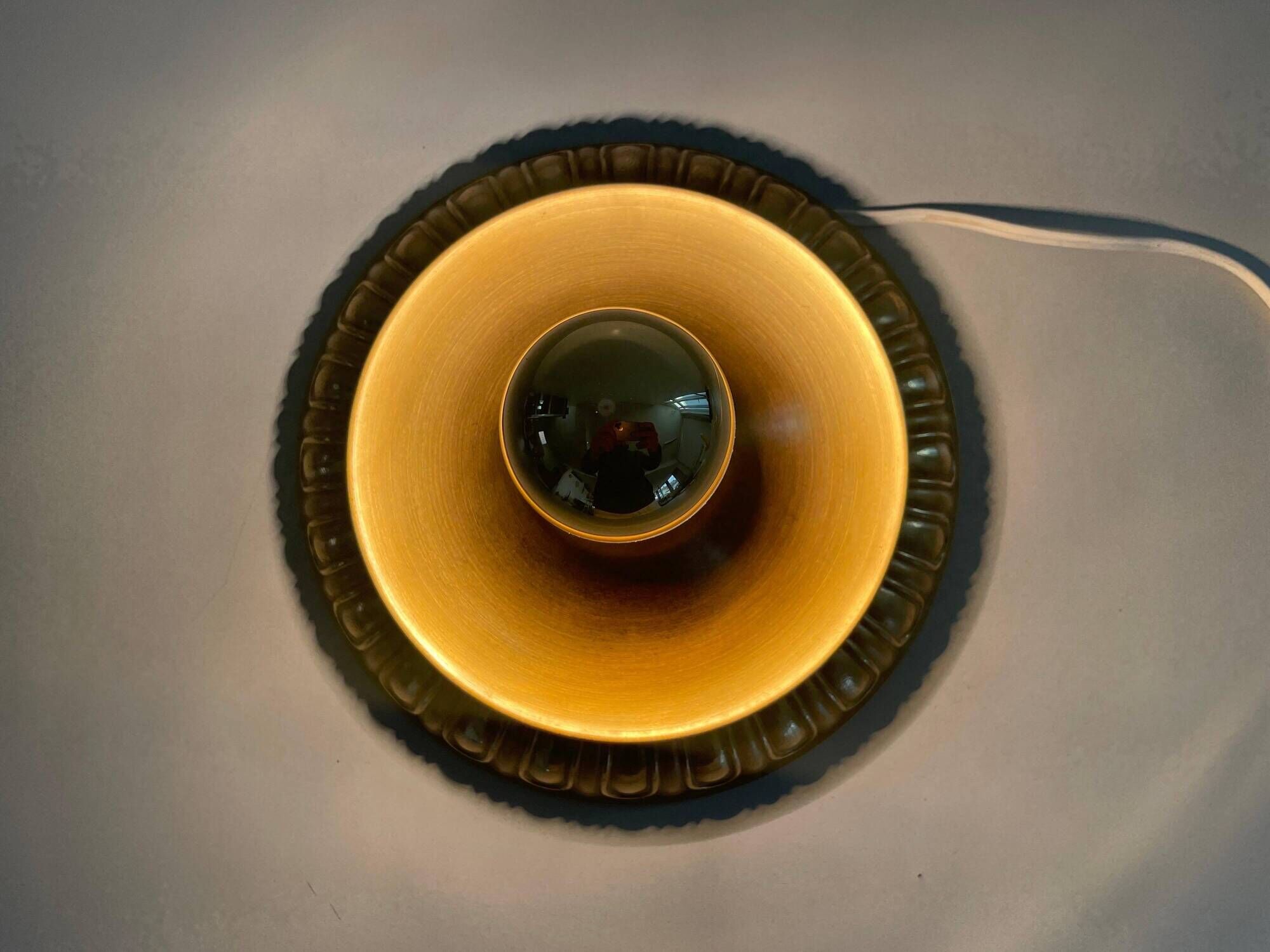 Simple flush lamp in brass, mid-century German design, 1960s, Germany.
