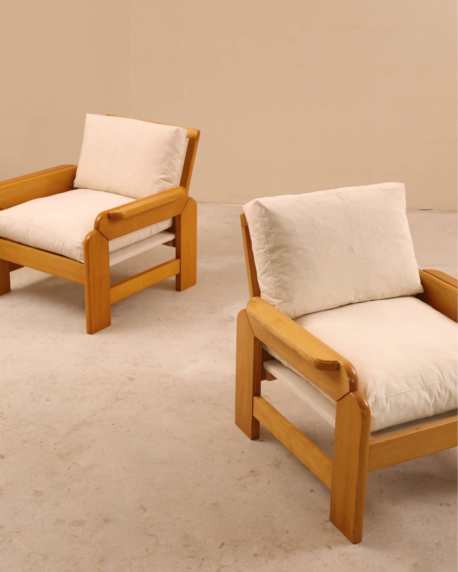 Fauteuil en hêtre, 1980’s