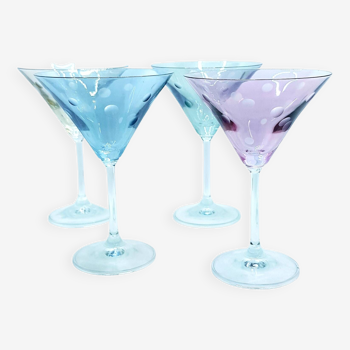 Verres à martini à pois